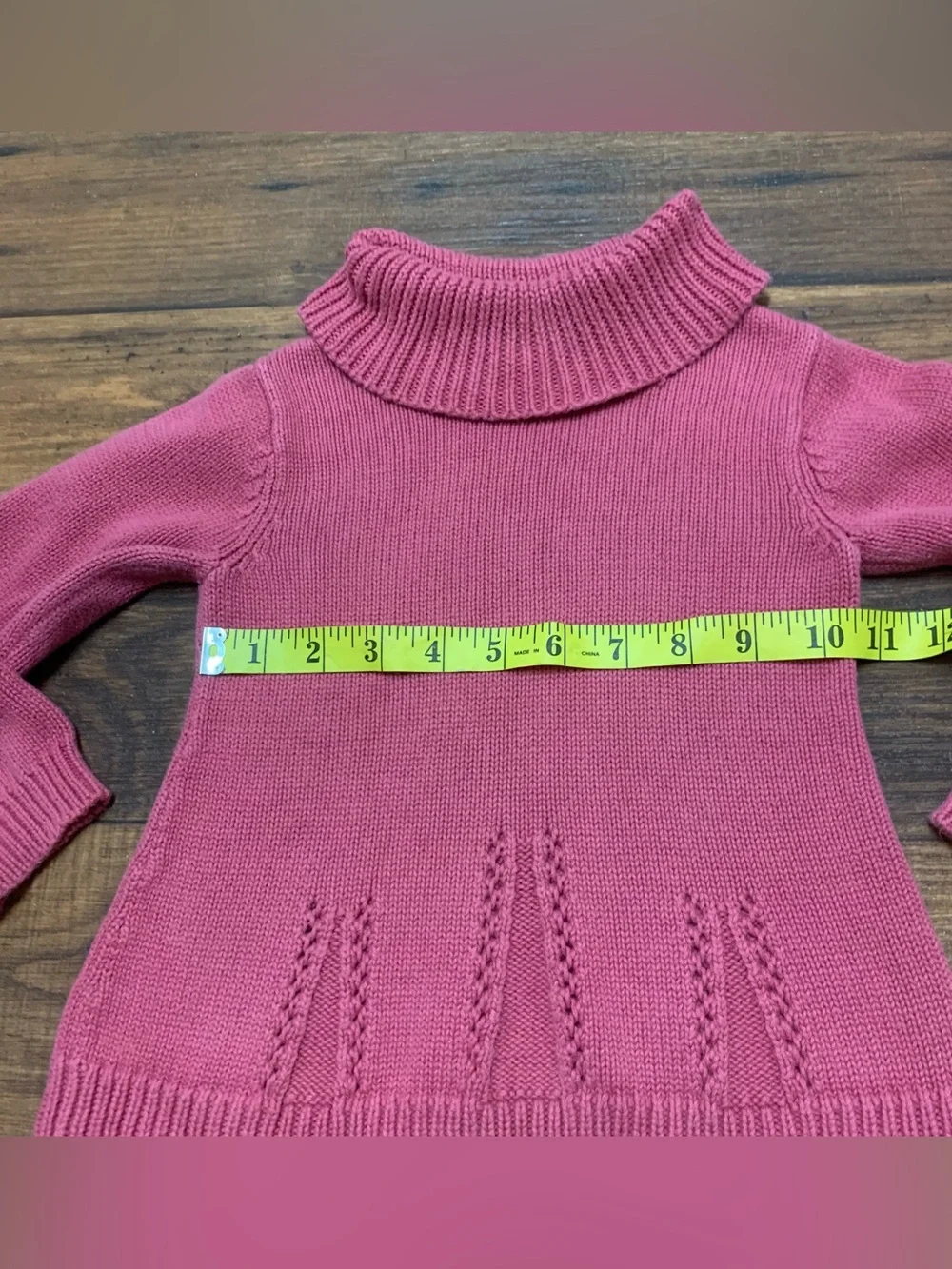 Baby Gap knit cowl neck pullover Pink sweater Toddler Girls Sz 3 100% Cotton